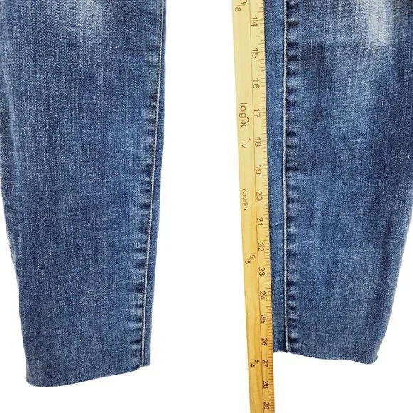 Good American Womens Distressed Skinny Jeans 4/27 Blue Denim - Picture 12 of 12